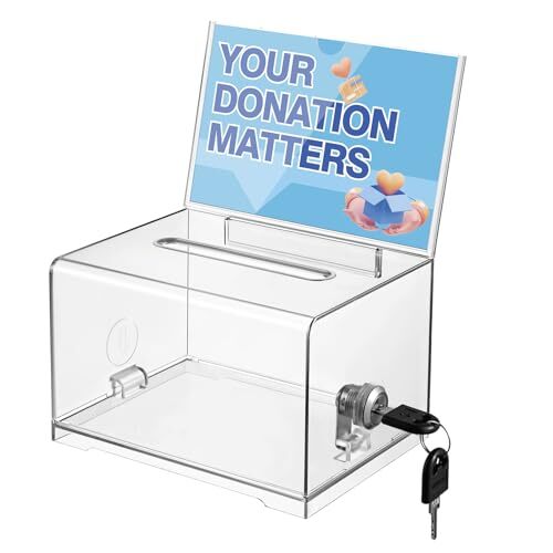 Clear Suggestion/Business/Card Drawing Box with Sign Clear with Sign Holder