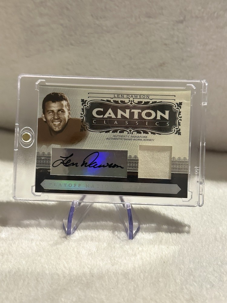 Donruss Playoff National Treasures Len Dawson Auto Jersey /25 Chiefs 2006