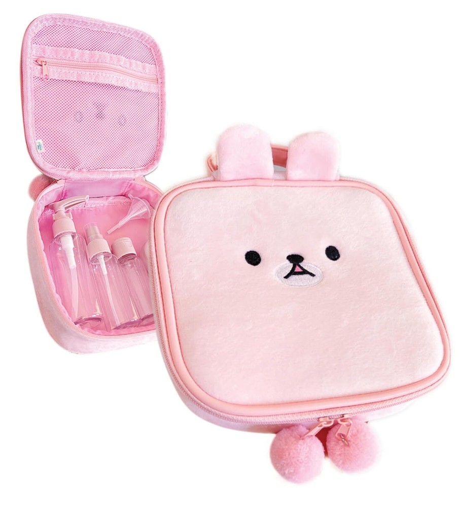 Na1 Cute Kawaii Plush Makeup/cosmetic Bag With Inner Pocket And Handle And Zippe