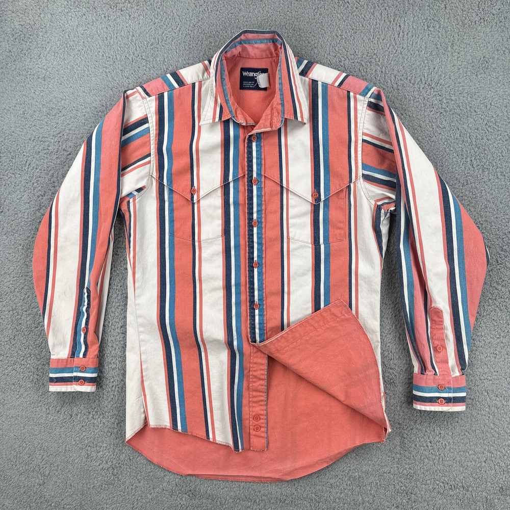 Vintage Wrangler Brushhopper Men’s Colorful Cowboy Western Shirt 15 1/2-34