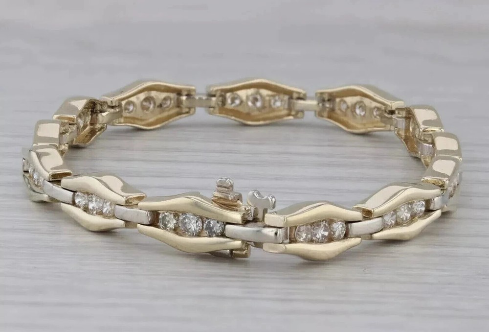 4CT Round Lab Diamond Unisex Wedding Bracelet in 14K Gold Plated