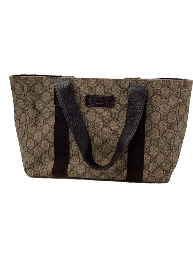 Gucci GG Supreme Canvas Tote Bag with Leather Trim