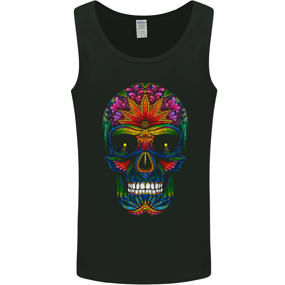 A Day of the Dead Sugar Skull Mens Vest Tank Top