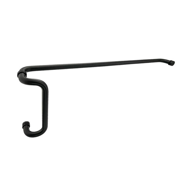 CEL Round Solid Aluminum Storefront Door Pull Handle and Push Bar Set  - 12