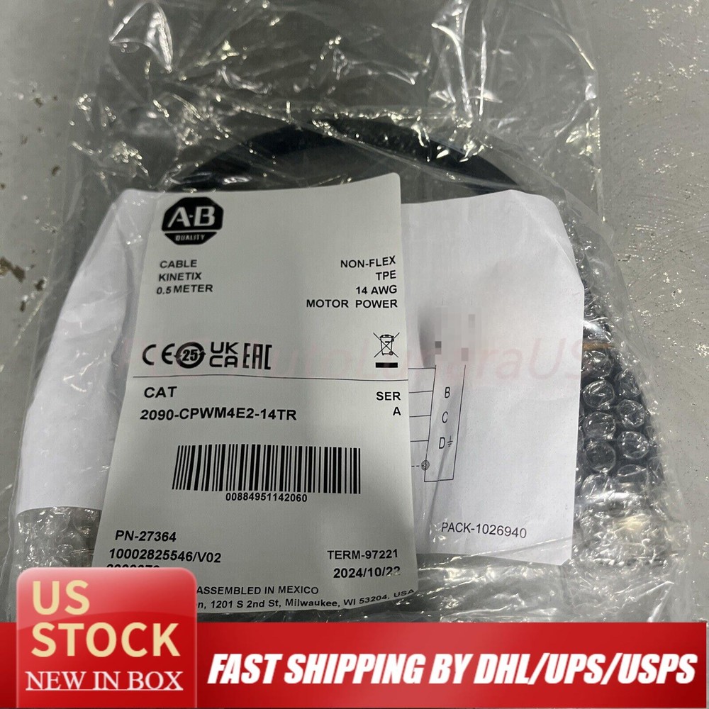 New Allen Bradley 2090-CPWM4E2-14TR Motor Power Transition Cable US Free Tax