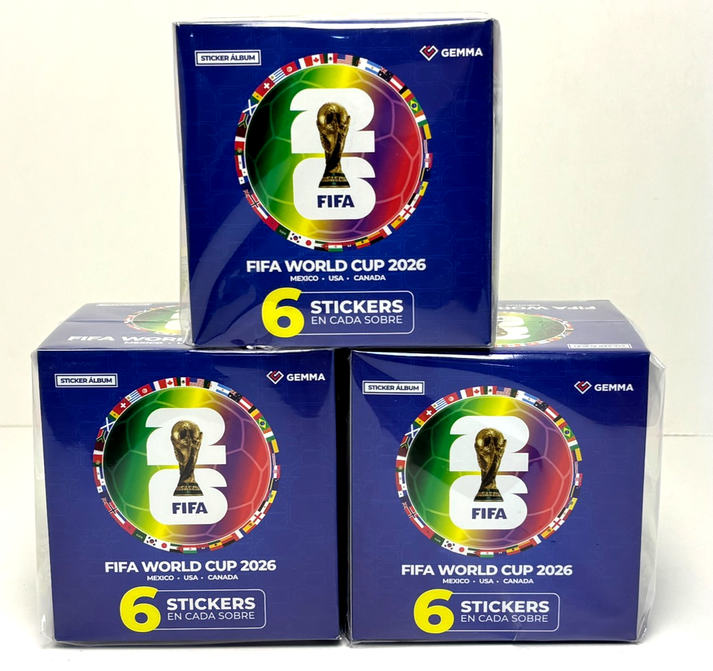 3 BOXES FIFA WORLD CUP 2026 - 150 packs Gemma Stickers