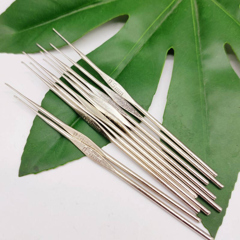 0.5mm Stainless Steel Crochet Hook Set 10 Pcs 120mm Knitting Needles  