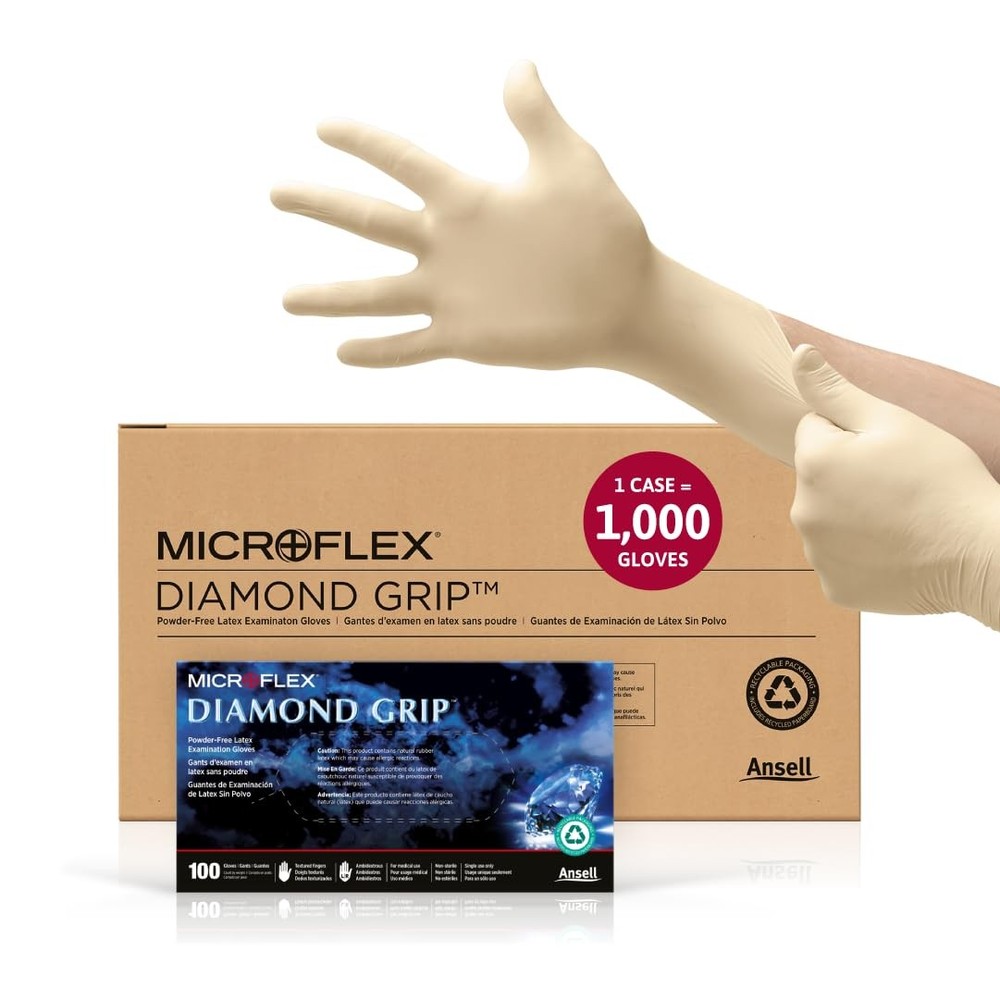 Microflex Diamond Grip MF-300 Latex Gloves for Automotive and Healthcare Use