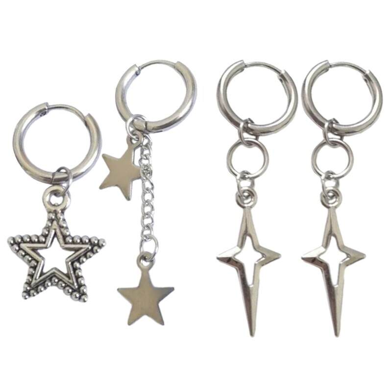 New Y2K Irregular Star Earrings Women s Sweet Cool Ear Hooks Jewelry Charm