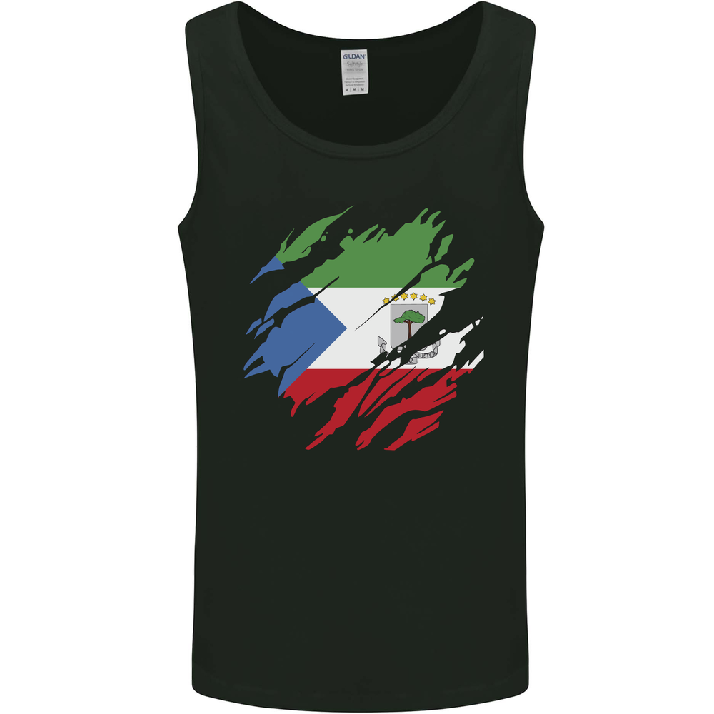 Torn Flag Equatorial Guinea Mens Vest Tank Top