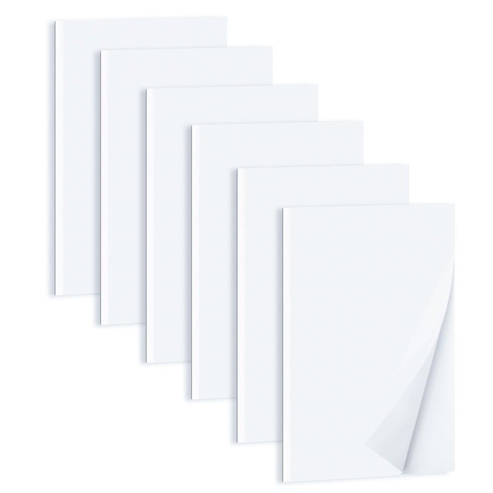 6 Pack Small Memo Pads 4x6 Inch Blank Note Paper 50 Sheets per Pad Writing