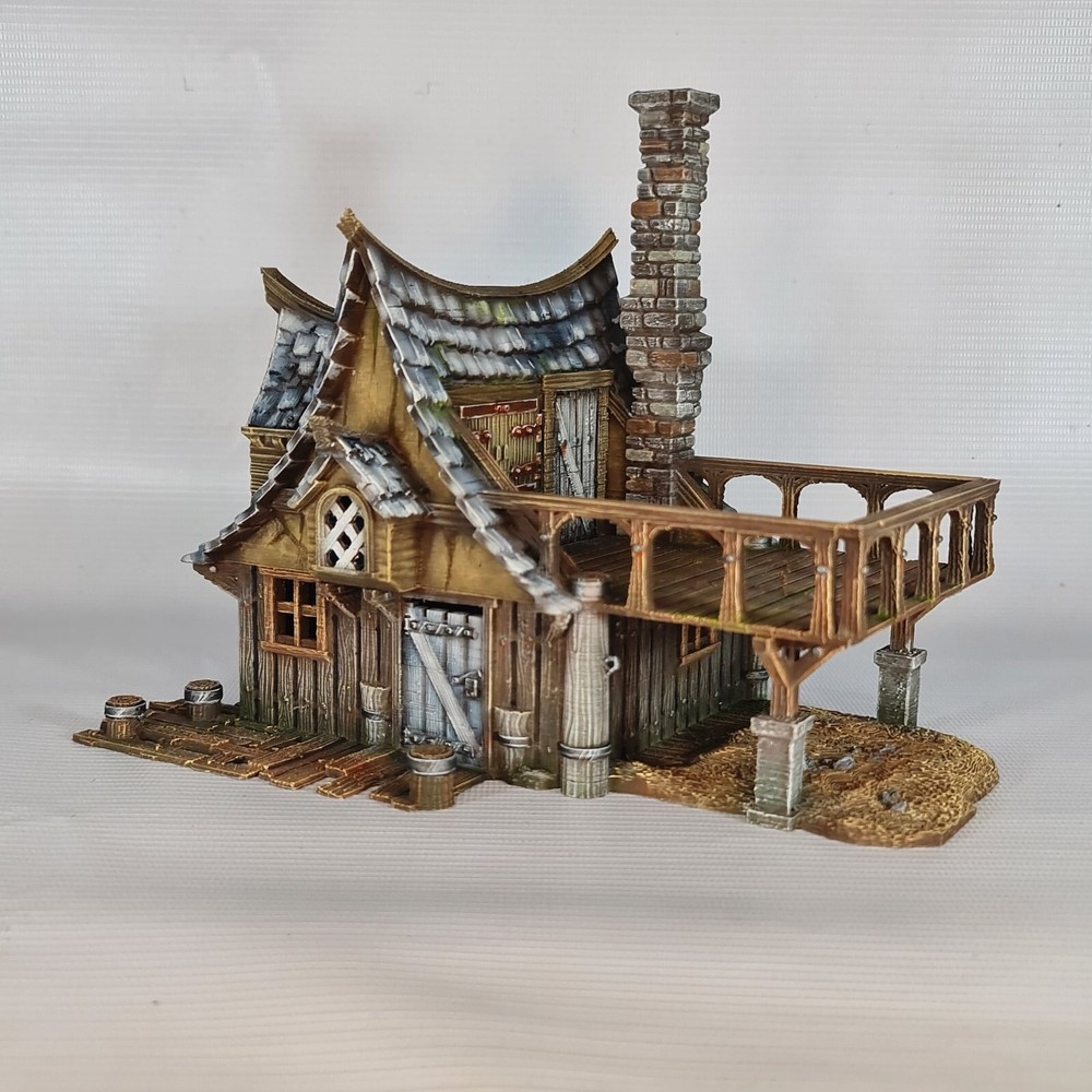 3d Printed River Hut 28mm | 32mm  Miniatures, DnD, Tabletop, RPG, War Game