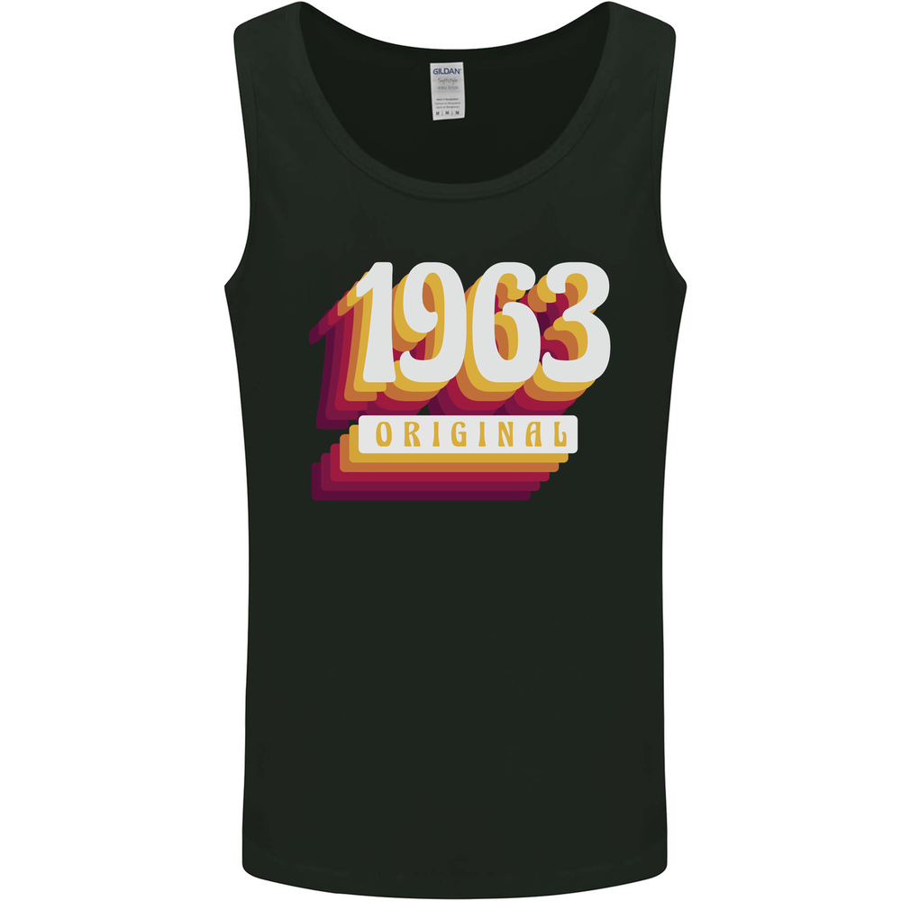 Retro 62nd Birthday Original 1963 Mens Vest Tank Top