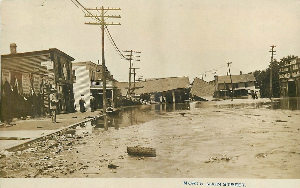 1909 Ottawa Kansas Flood Damage Disaster  Main Street RPPC Postcard 25-10196
