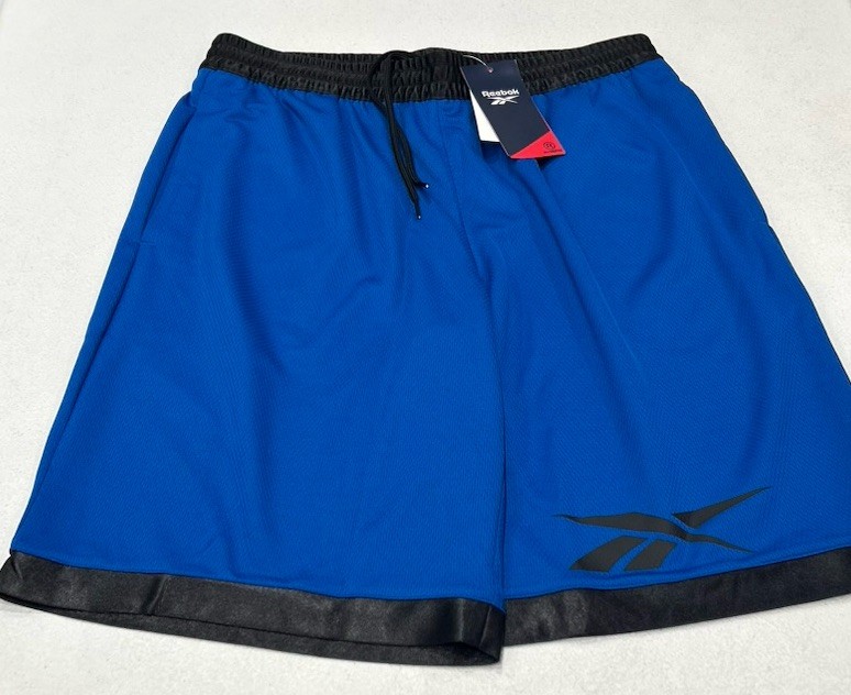 Reebok Men's Regular Fit Casual Mesh Basketball Shorts, Blue, Size M
