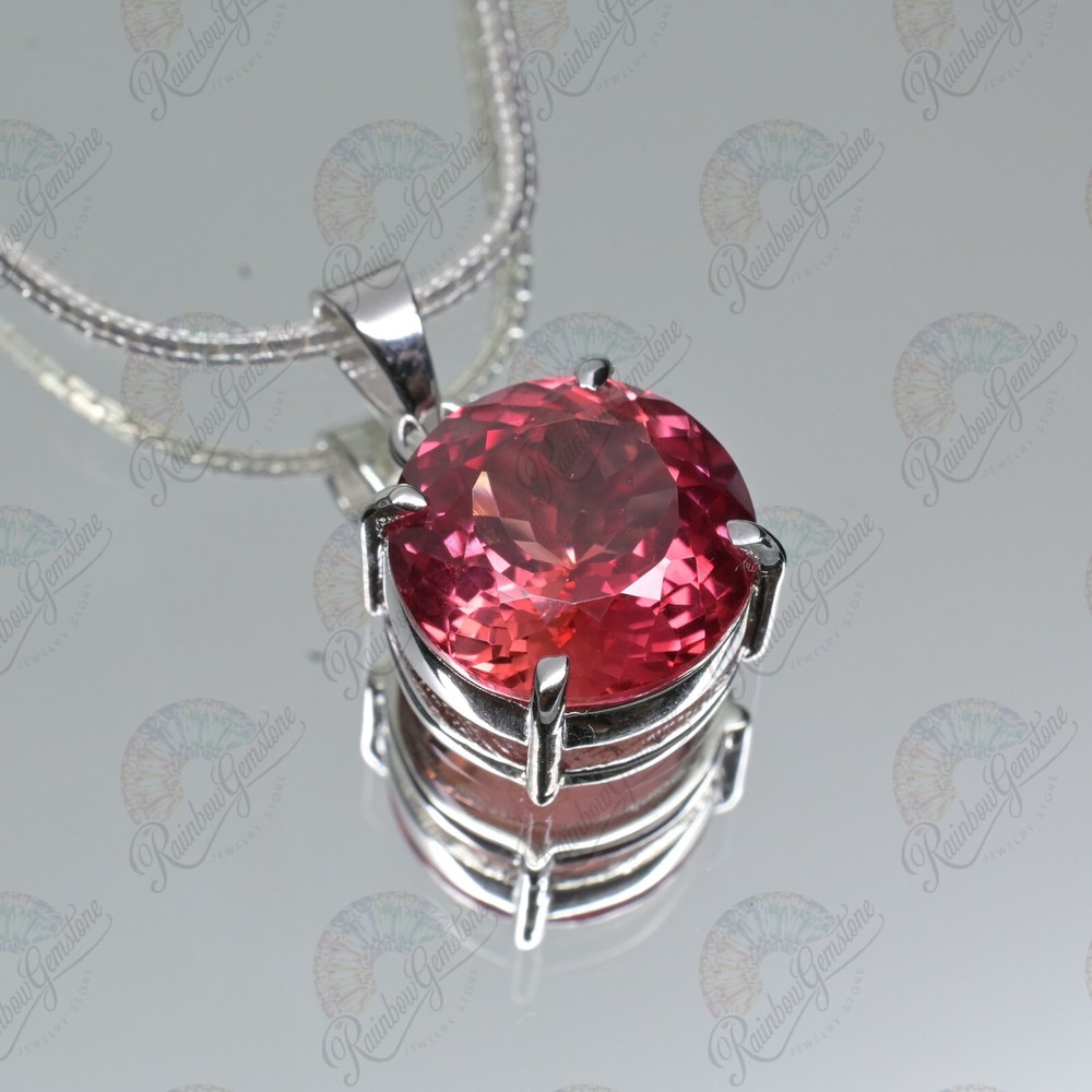 認定天然パッドパラチャ サファイア 26ct ジェムストーン 925シルバー ペンダント