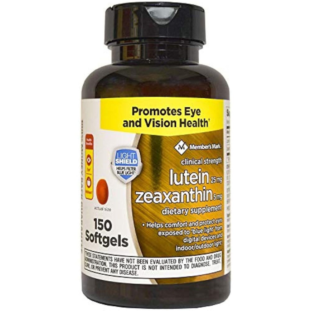 Members Mark Lutein 25mg Zeaxanthin 5mg Eye Health Supplement 150 Caps-image