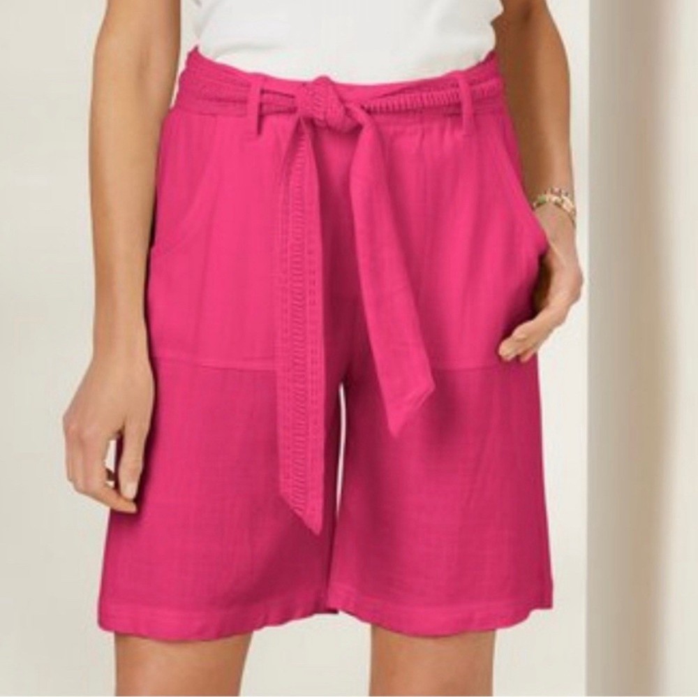 Soft Surroundings Cerise Pink Summer Breeze Solid Gauze Shorts Size 2X NWT!