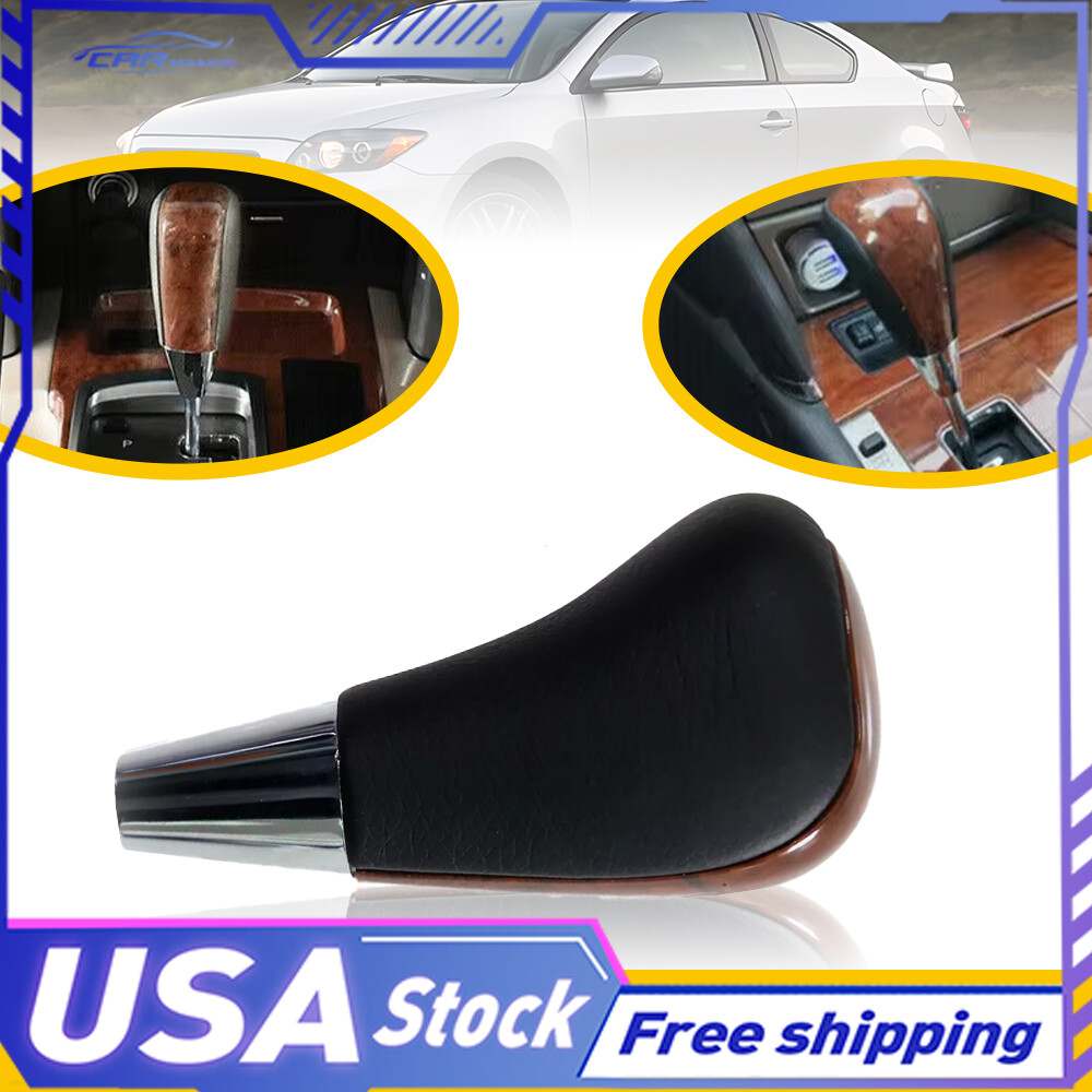 Walnut Wood Leather Gear Shifter Stick Knob Handle For Toyota Lexus Scion Black