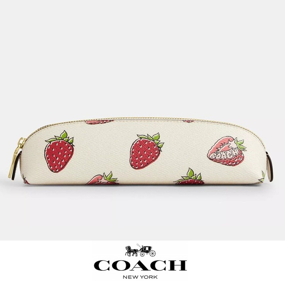 NWT Coach Strawberry Print Pencil Case  