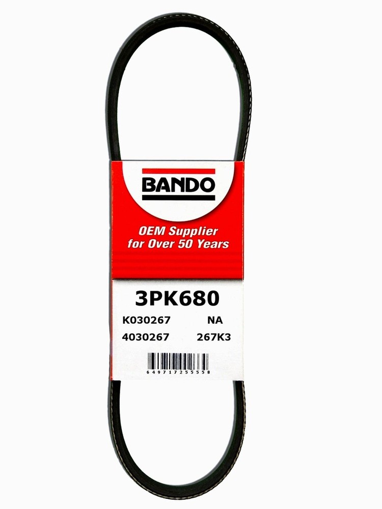 Bando 3PK680 Serpentine Belt For Select 98-04 Ford Mercury Models