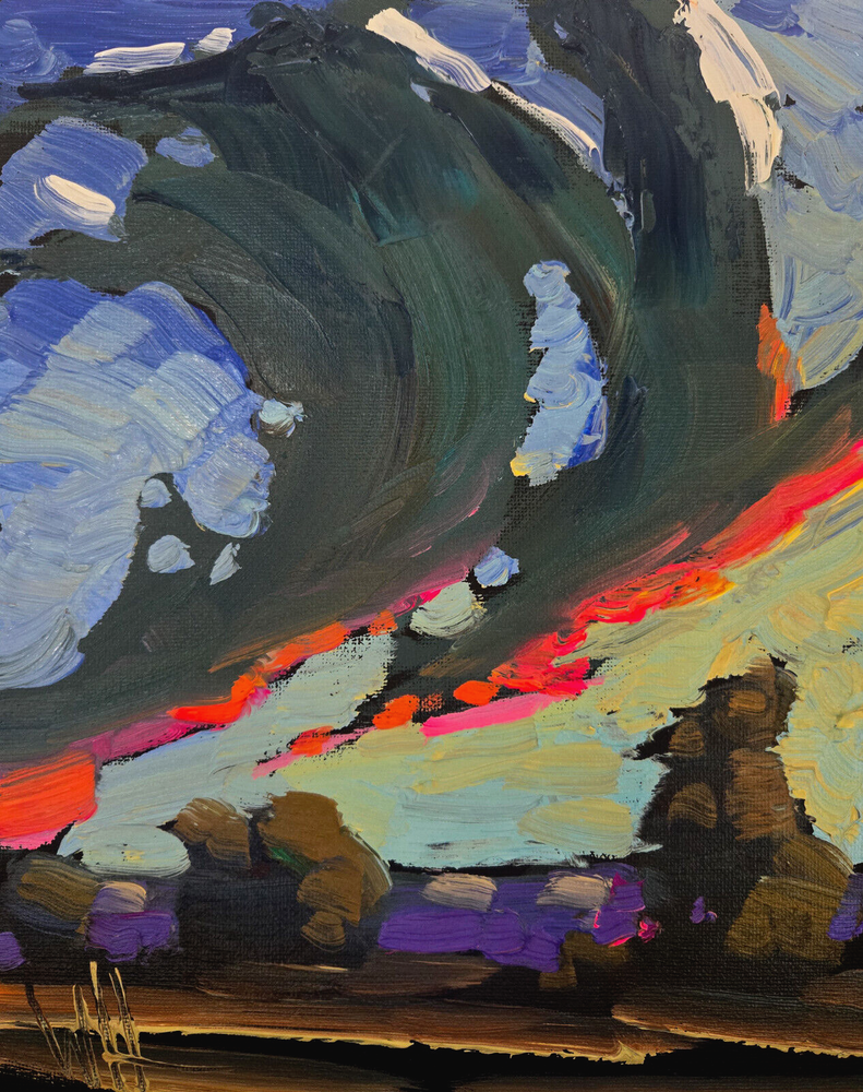 Landscape Painting Tonalist Art Oil Canvas Original Clouds Bright Sky Hawkins