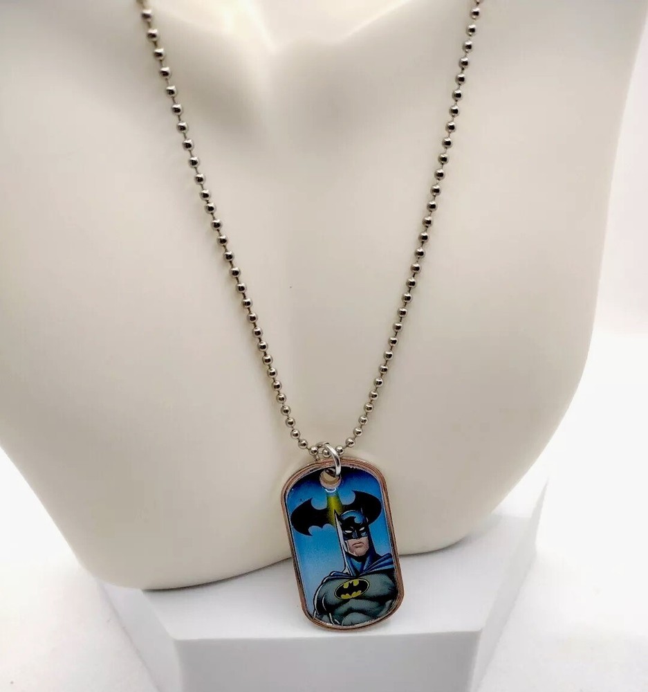 DC Comics Batman Dog Tag Ball ChainLink Necklace Jewelry Collectors Item