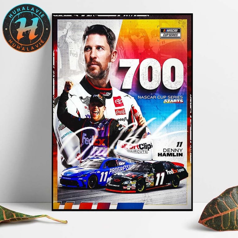 Denny Hamlin 700 NASCAR Cup Series Starts Celebration Poster