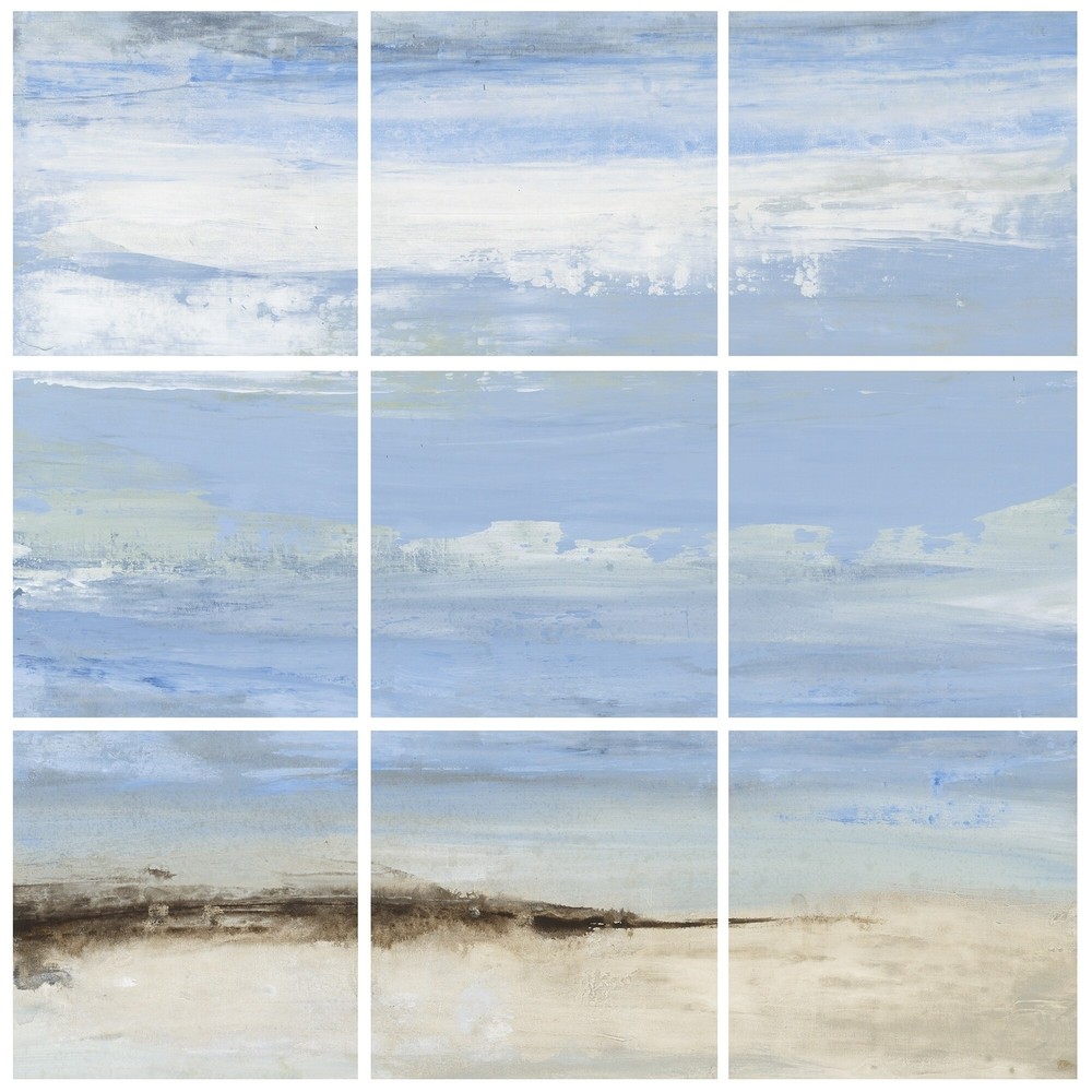 Stupell Abstract Beach Seascape 9pc Multi Piece Canvas Wall  40 x 40