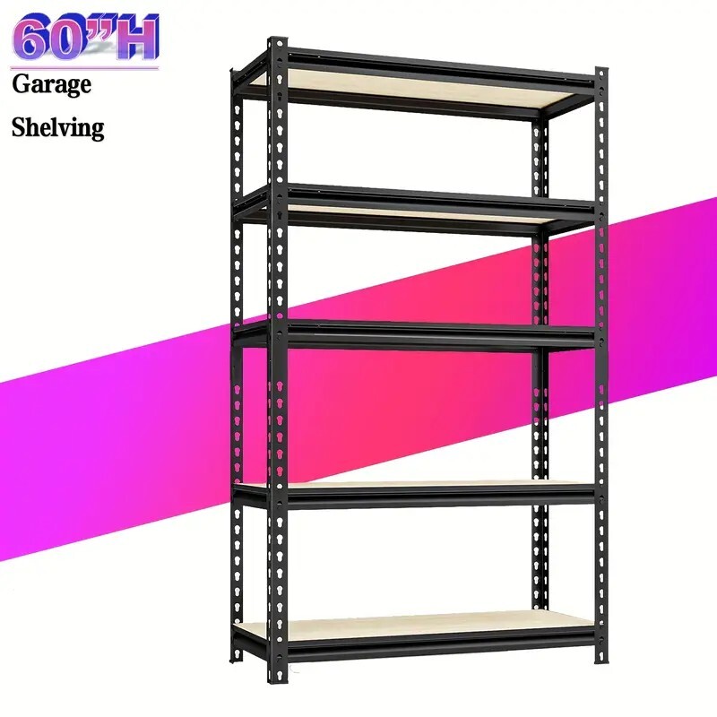 5-Tier Heavy Duty Adjustable Metal Wire Shelving Rack 60 Inch Garage Storage