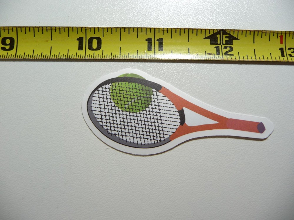 TENNIS RACKET WITH BALL DECAL STICKER GAME ATHLETIC SPORTS GAME