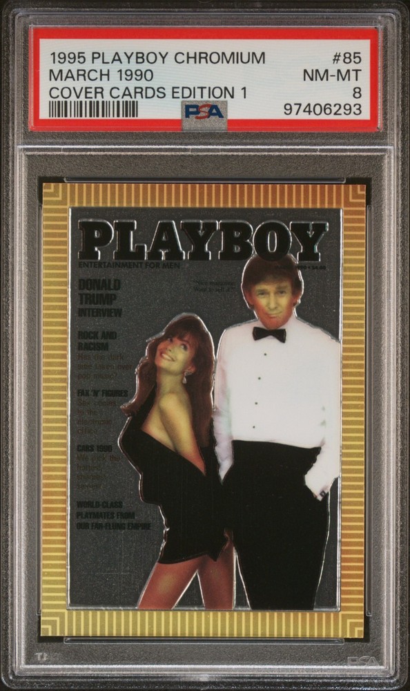 Donald Trump 1995 Playboy Chromium Cover Card Edition #85 PSA 8 President