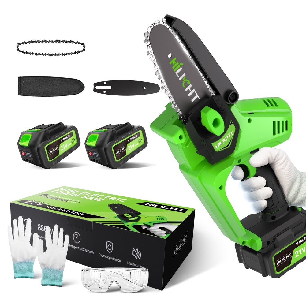 Mini Cordless Chainsaw 21V 6-Inch Cut 4000mAh Battery Safety Features