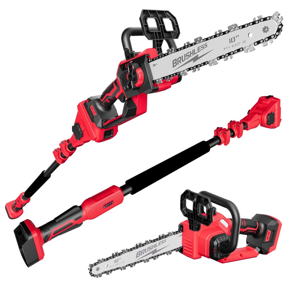 2-IN-1 Cordless 10-Inch Pole Saw Chainsaw for Milwaukee M18 Battery