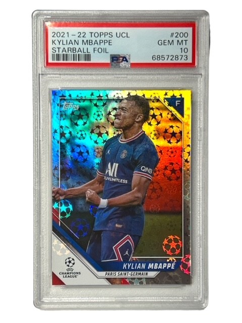 2021-22 Topps UCL Kylian Mbappe Starball Foil #200 PSA 10 GEM MINT Rare Card
