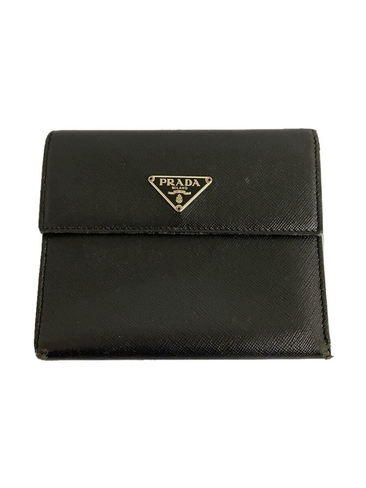 Prada Black Bifold Wallet for Women Luxury Leather Compact Design