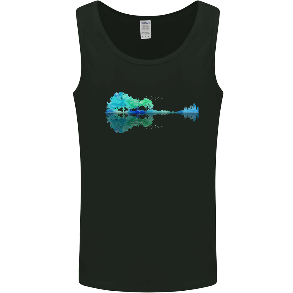 Guitar Reflection Guitarist Bass Acoustic Mens Vest Tank Top