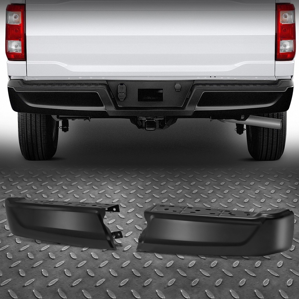 Left+Right Set Black Rear Bumper End Cap For 2021-2024 Ford F150 w/o Park Sensor