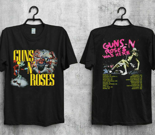 Rare!! New Guns N Roses Was Here 1980 Tour Vintage T-Shirt