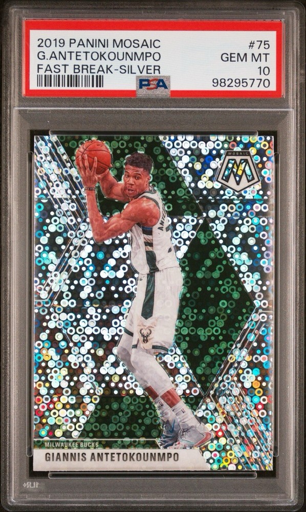 2019 Panini Mosaic Giannis Antetokounmpo Fast Break-Silver PSA 10 GEM MINT Bucks