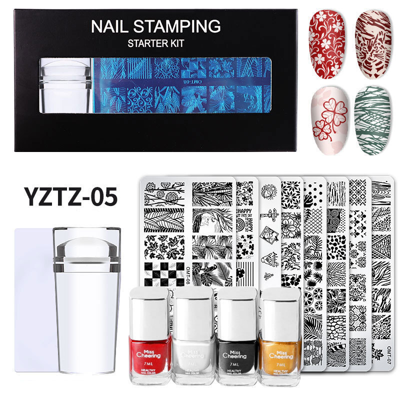 Nail Art Stamp Stencil Stamping Template Plate Set Tool Stamper Design Kit
