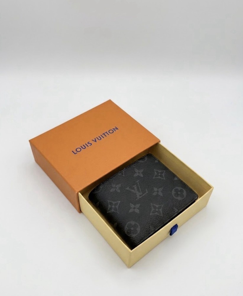 Authentic LOUIS VUITTON LV Monogram Canvas Leather Multiple Bifold Men's Wallet