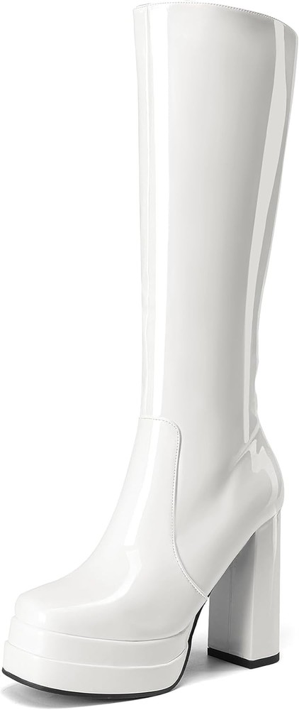 DREAM PAIRS Women’s Chunky Heel Knee-High Platform Gogo Boots