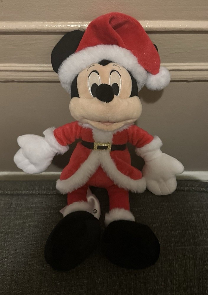 Disney Store 2020 Holiday Cheer Christmas Santa Mickey Mouse Plush NEW