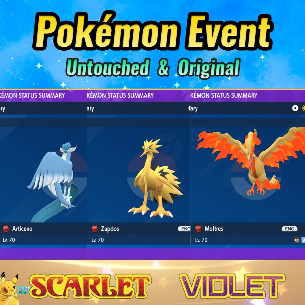 Shiny ✨ Articuno ✨ Moltres ✨ Zapdos 💜 Galarian Birds 💜 Pokémon Scarlet Violet