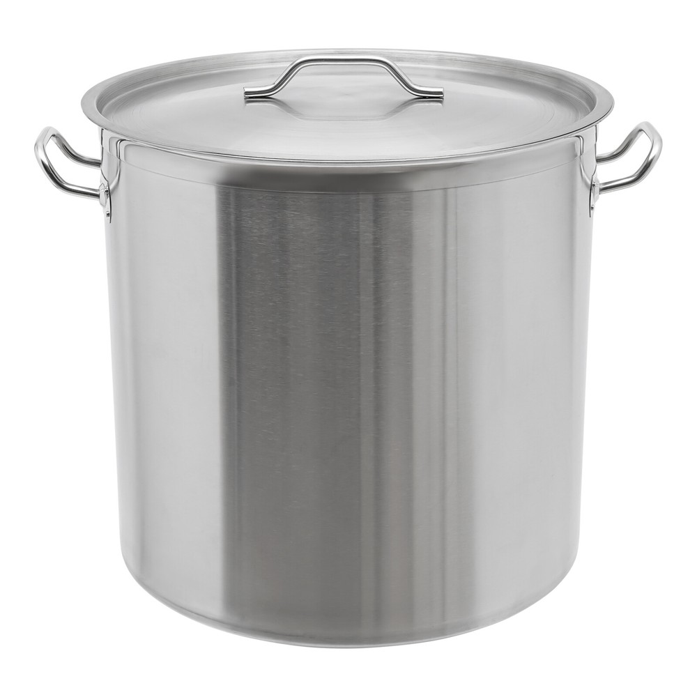 100 Quart Stainless Steel Stock Pot with Lid for Commercial Kitchens