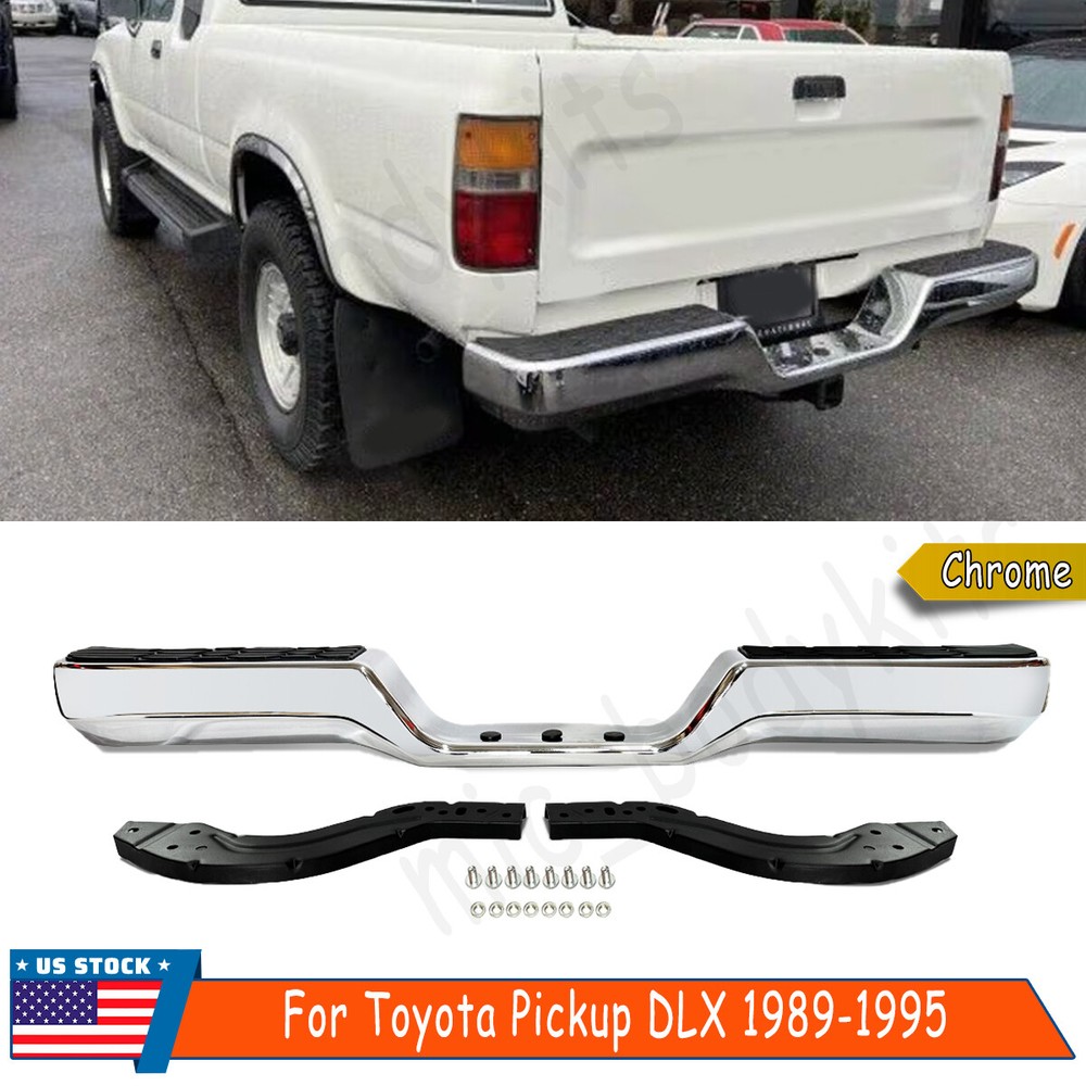 Chrome For 1989-1995 Toyota Pickup Rear Bumper Step Bumper Assembly TO1102221