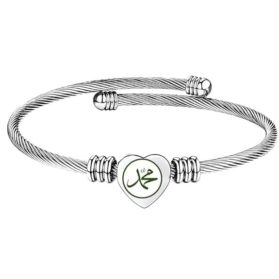 Bracelets for Women Heart Bracelet Stainless Steel Engraved Charm Bracelet SL