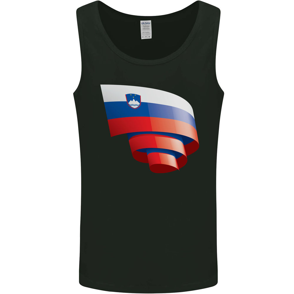 Curled Slovenia Flag Slovenian Day Football Mens Vest Tank Top