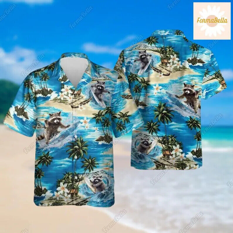 Surfing Raccoon 3D HAWAI SHIRT Mother Day Gift All Over Print Best Price Us size